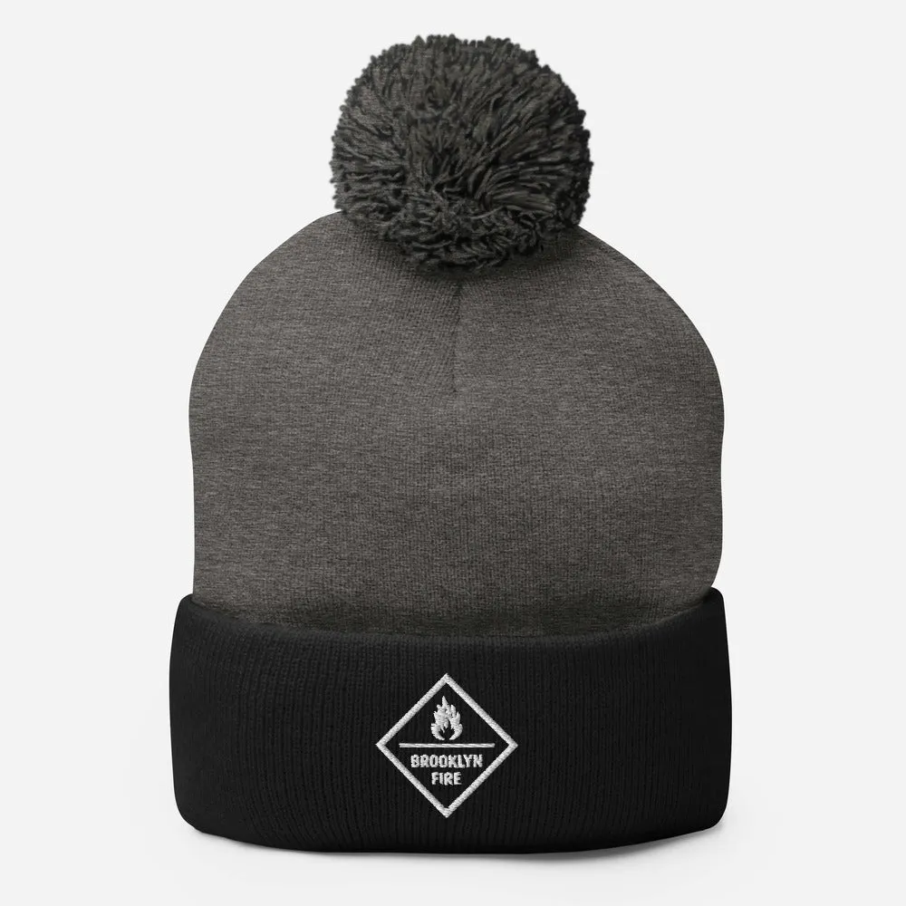 Brooklyn Fire Pom-Pom Beanie