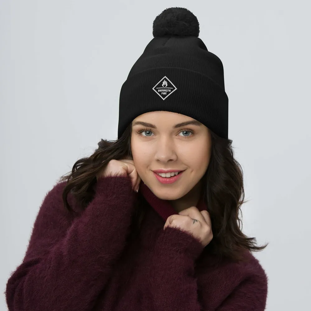 Brooklyn Fire Pom-Pom Beanie