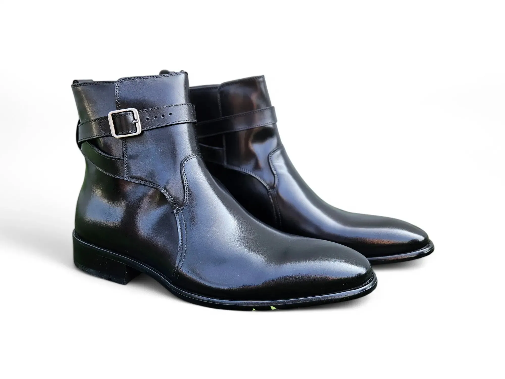 Buckle Leather Strap Boots