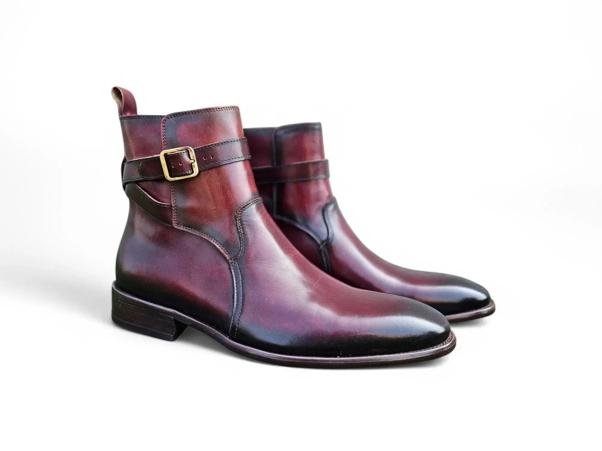 Buckle Leather Strap Boots