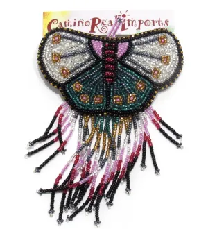 BUTTERFLY BEADED HAIR BARRETTE GHB008