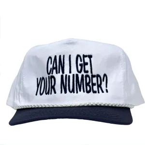 CAN I GET YOUR NUMBER ? Vintage Rope SnapBack Cap Hat Funny custom  embroidery