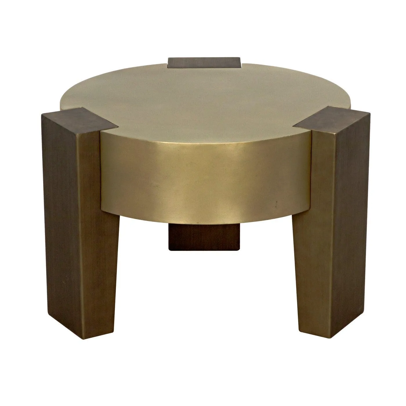 Carrusel Coffee Table, Metal with Brass and Aged Brass Finish