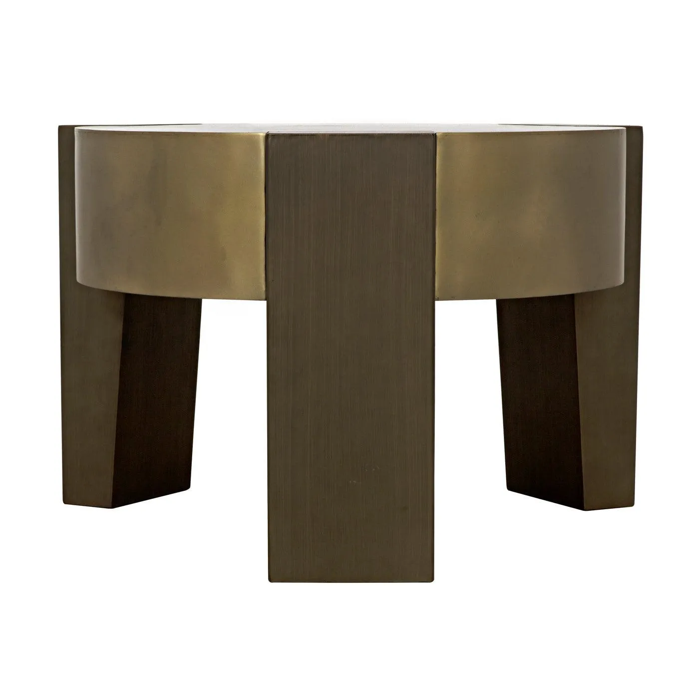 Carrusel Coffee Table, Metal with Brass and Aged Brass Finish