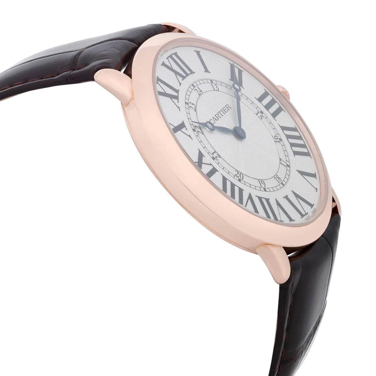 Cartier Ronde Louis 42mm 18K Rose Gold Silver Dial Watch W6801004