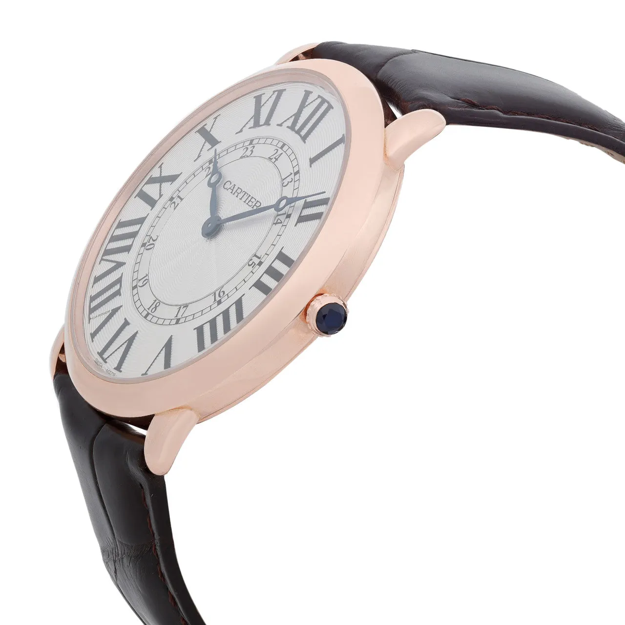 Cartier Ronde Louis 42mm 18K Rose Gold Silver Dial Watch W6801004