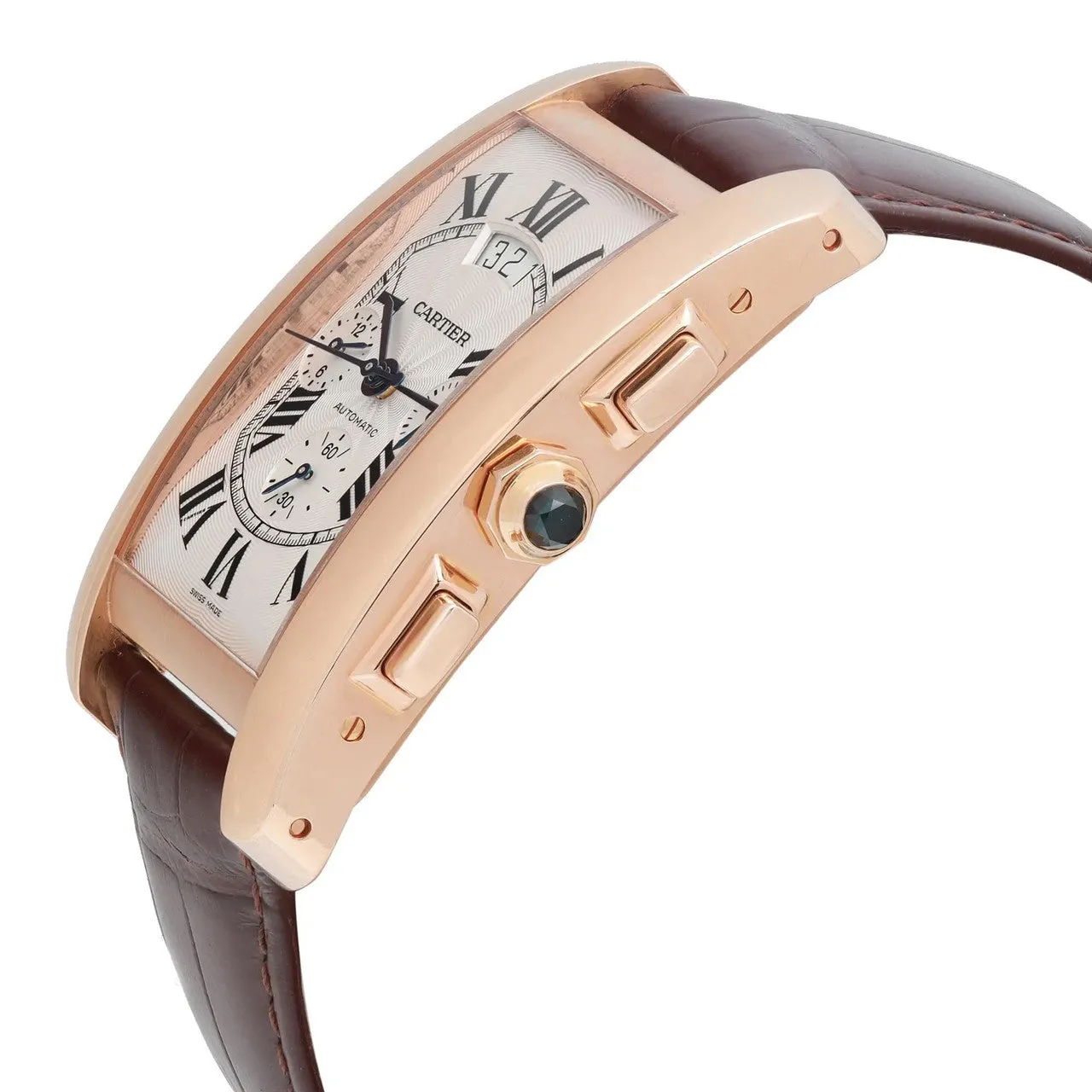 Cartier Tank Americaine XL 18K Rose Gold Silver Dial Automatic Watch W2610751