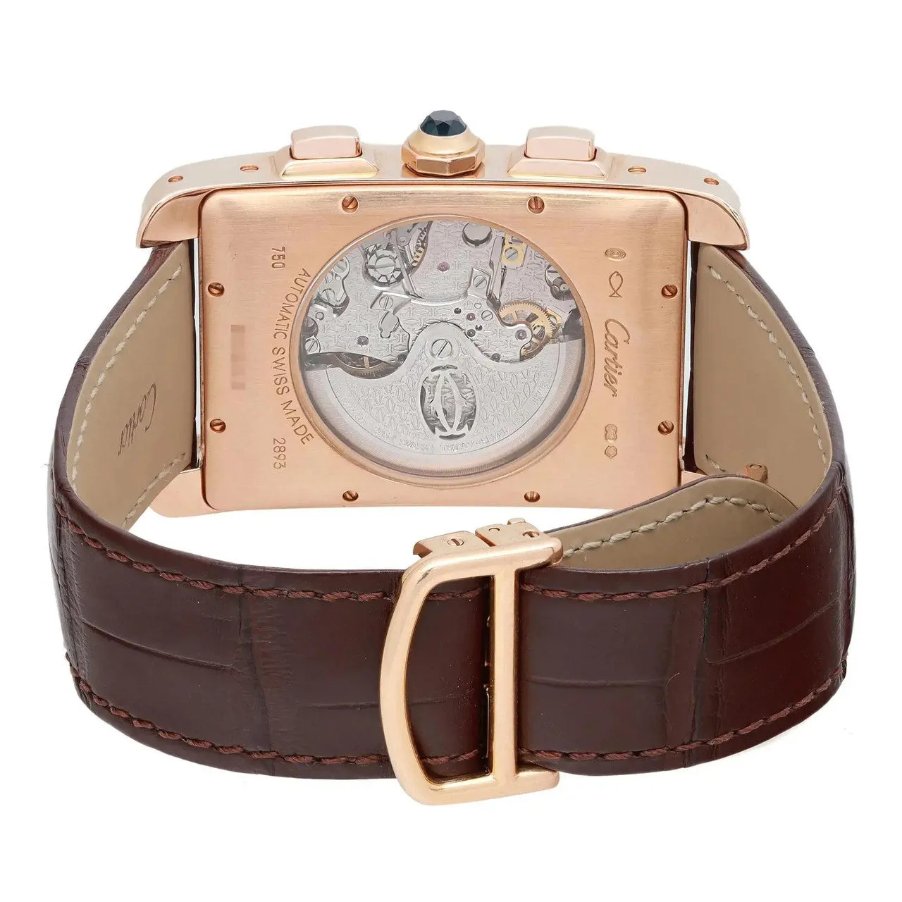 Cartier Tank Americaine XL 18K Rose Gold Silver Dial Automatic Watch W2610751