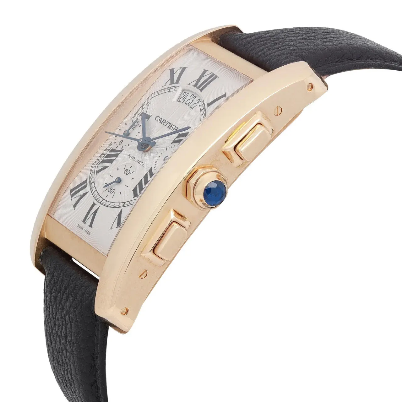 Cartier Tank Americaine XL 18K Yellow Gold Silver Dial Watch W2609356