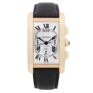 Cartier Tank Americaine XL 18K Yellow Gold Silver Dial Watch W2609356
