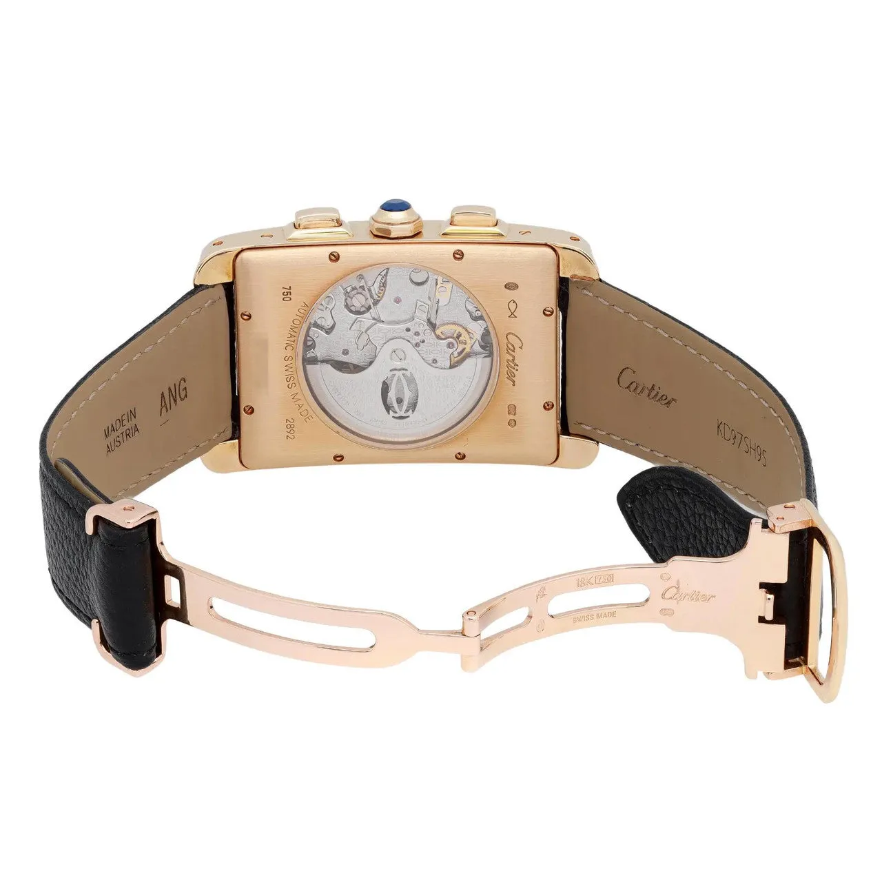 Cartier Tank Americaine XL 18K Yellow Gold Silver Dial Watch W2609356