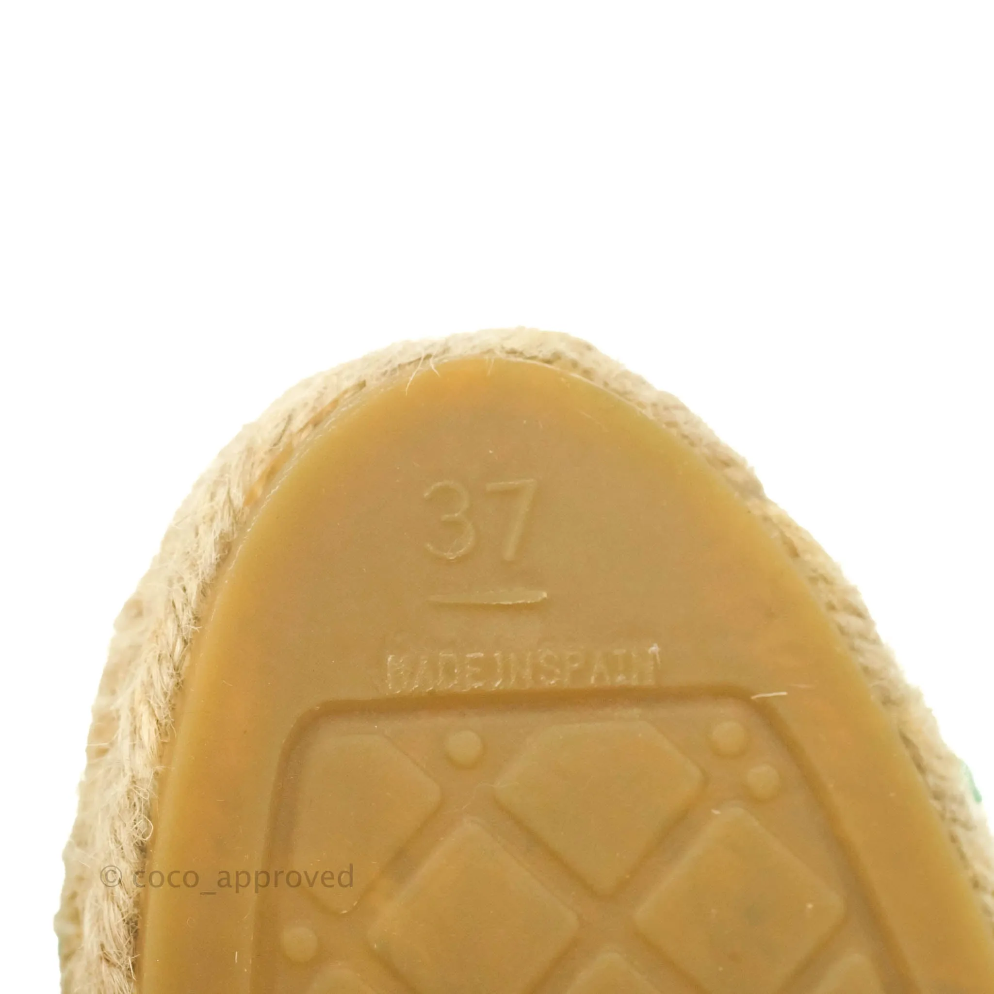 Chanel CC Espadrilles Quilted Green Lambskin Size 37