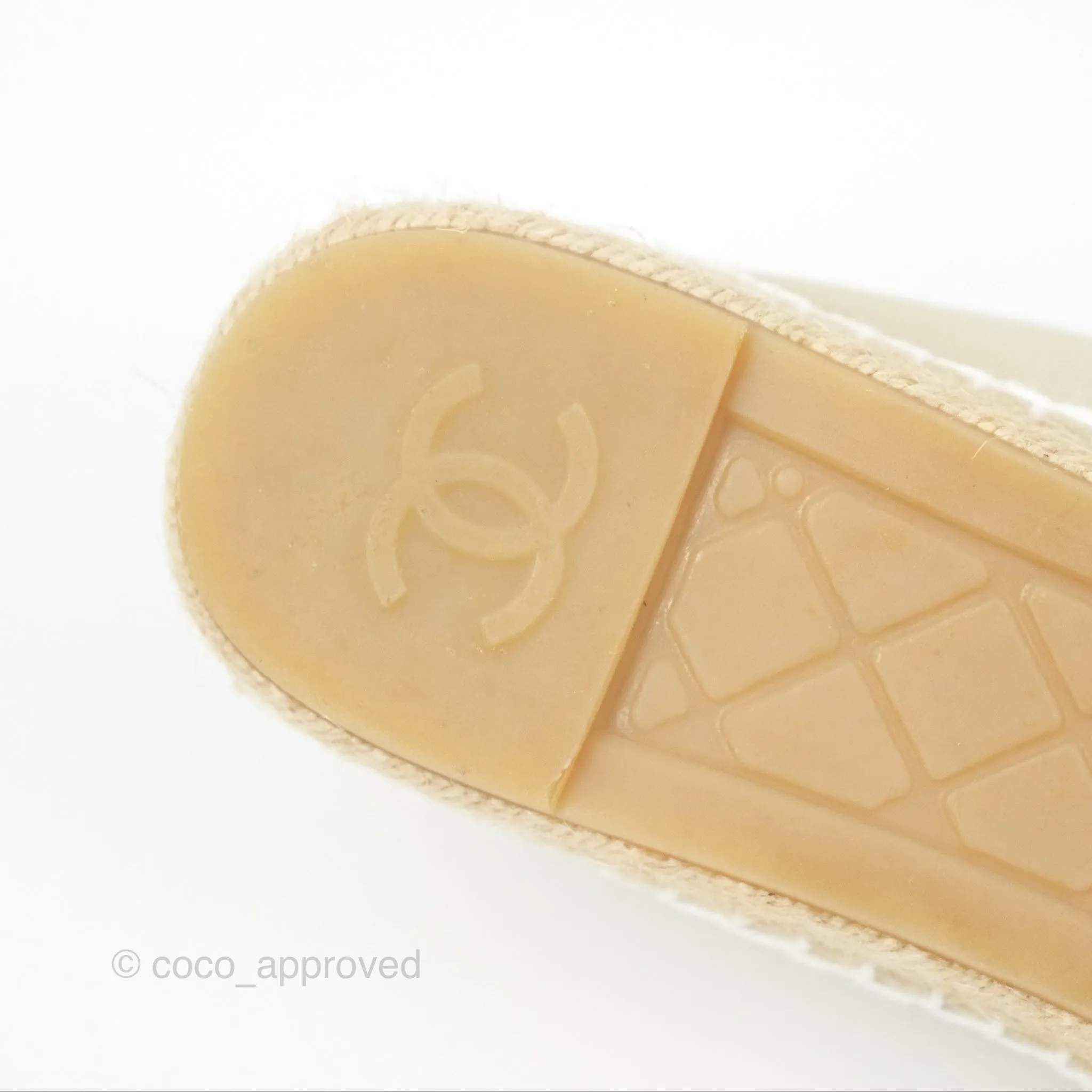 Chanel Espadrilles Beige White Size 40