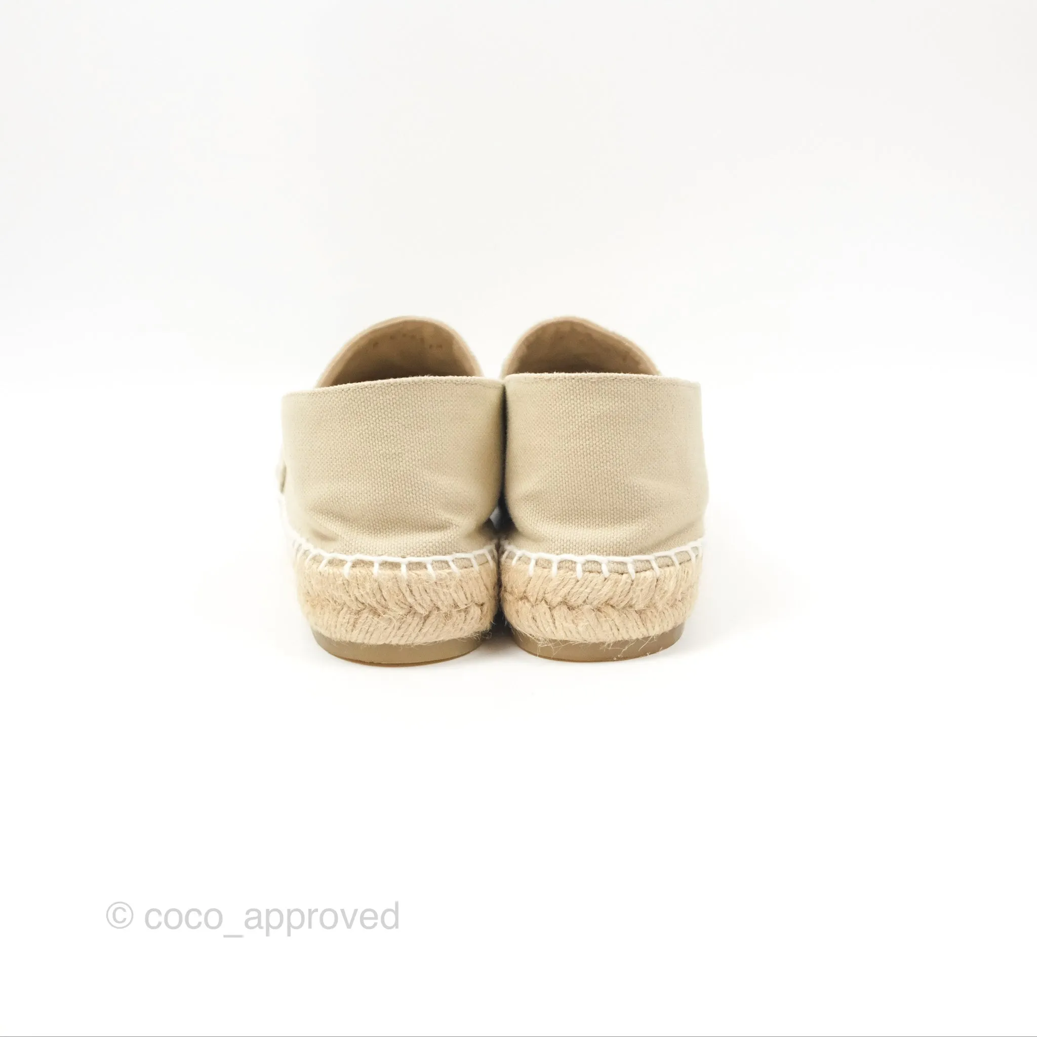Chanel Espadrilles Beige White Size 40
