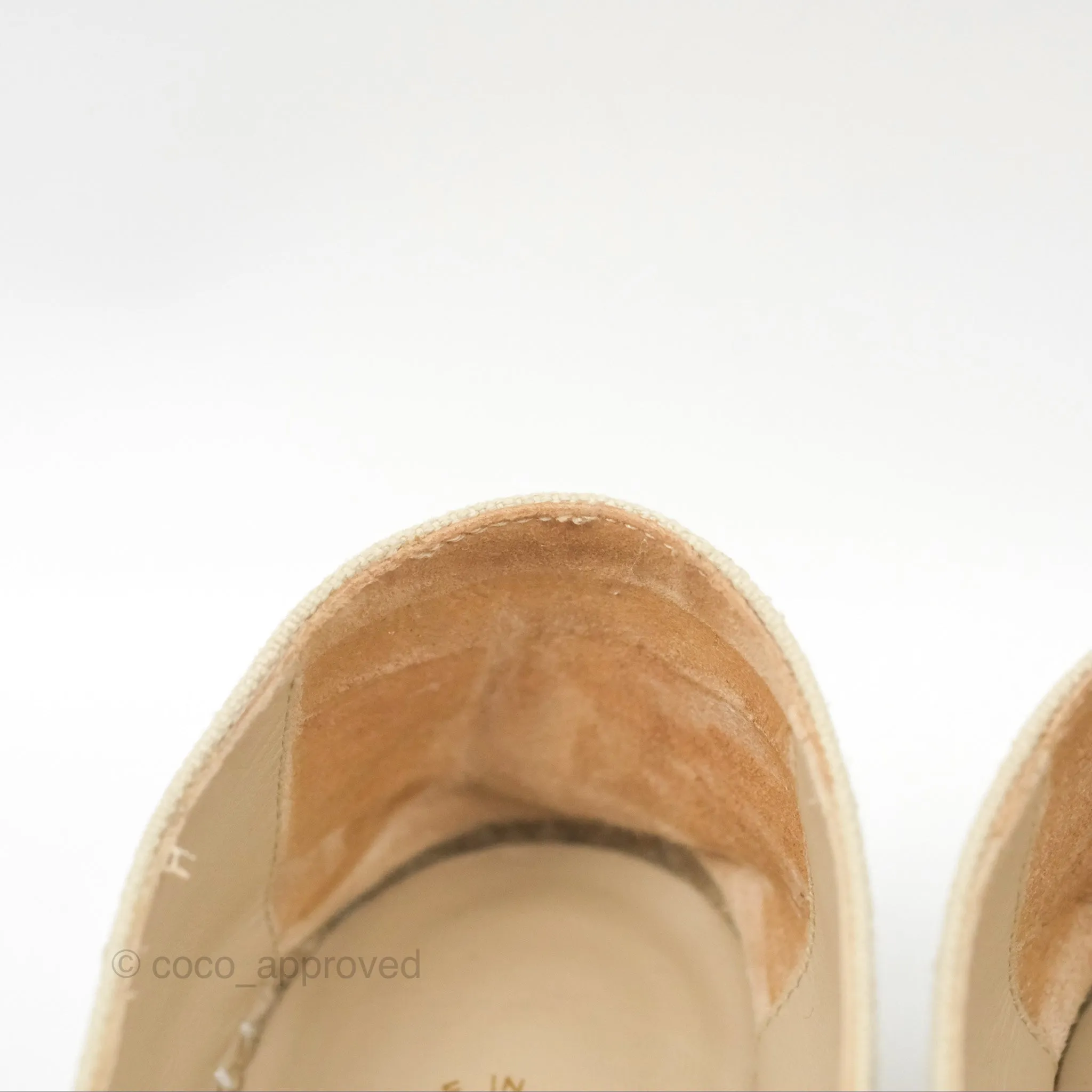 Chanel Espadrilles Beige White Size 40