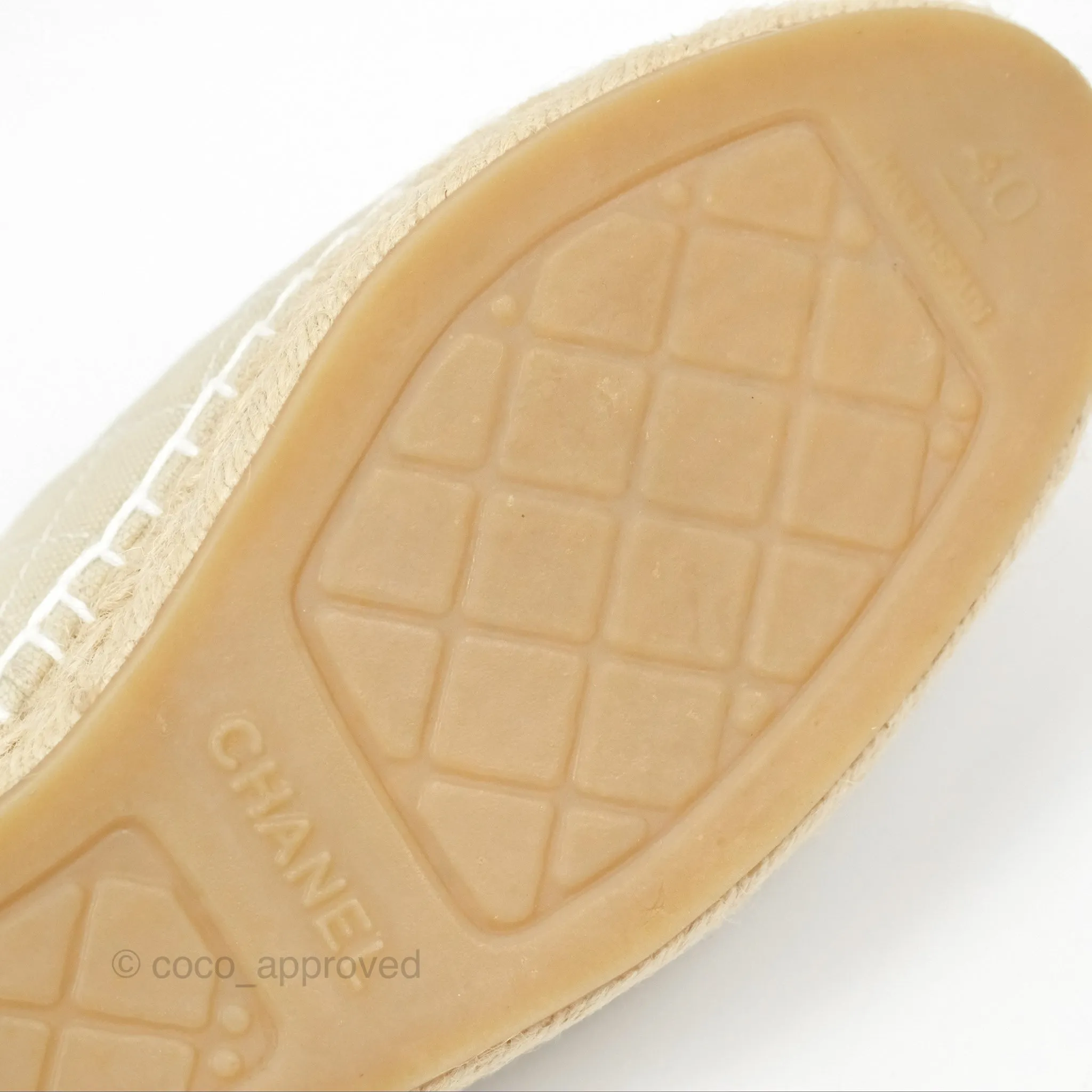Chanel Espadrilles Beige White Size 40