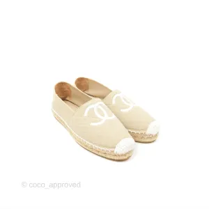 Chanel Espadrilles Beige White Size 40
