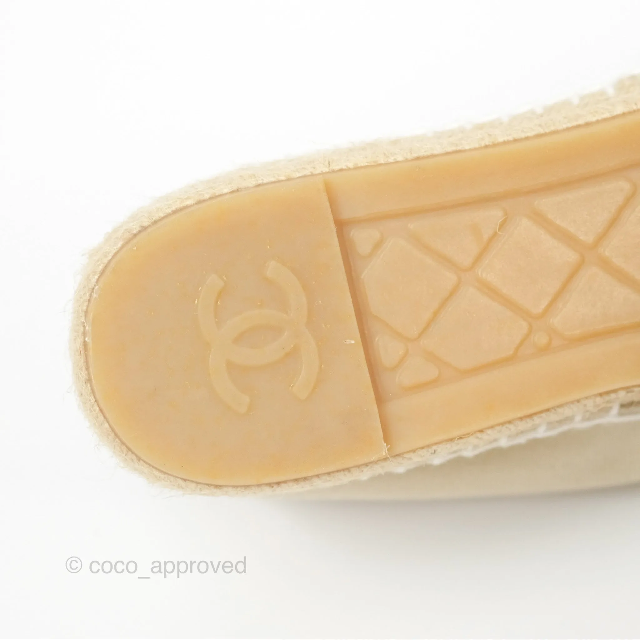 Chanel Espadrilles Beige White Size 40