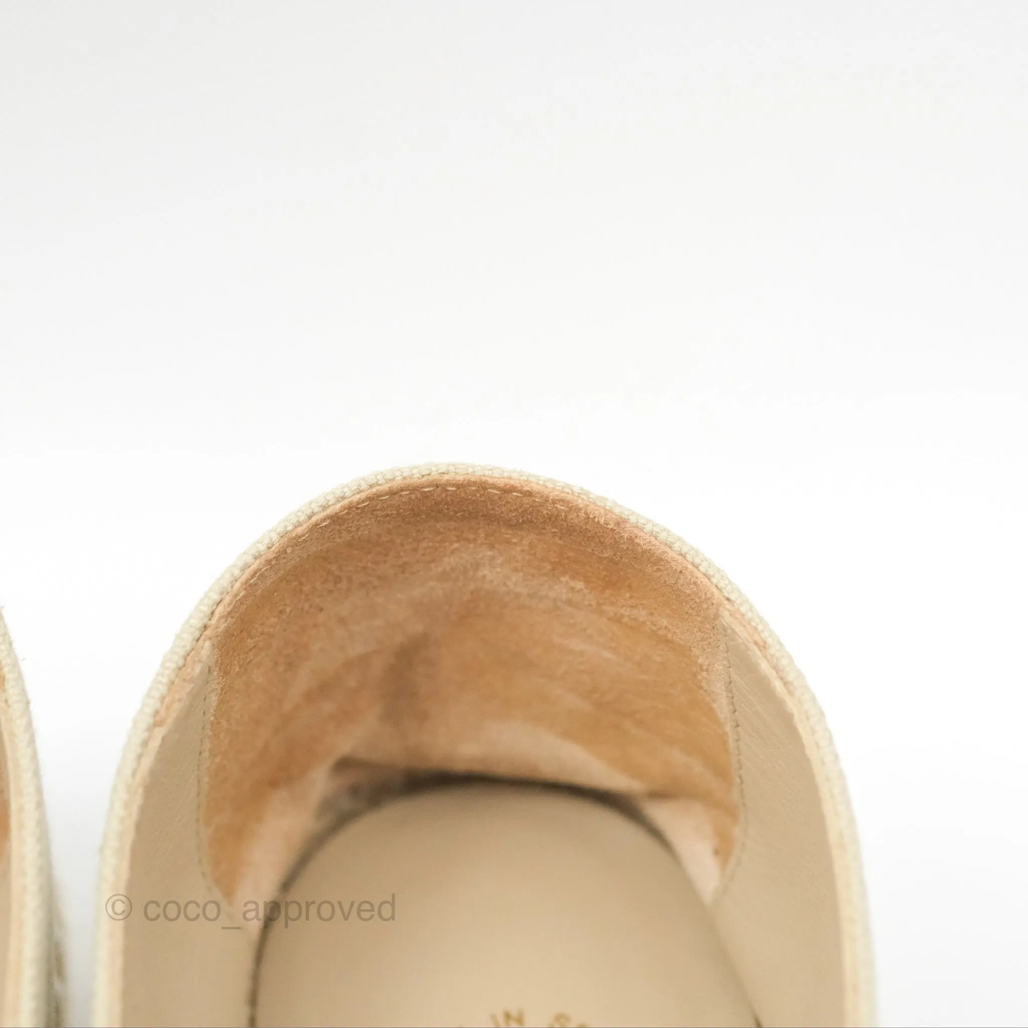 Chanel Espadrilles Beige White Size 40