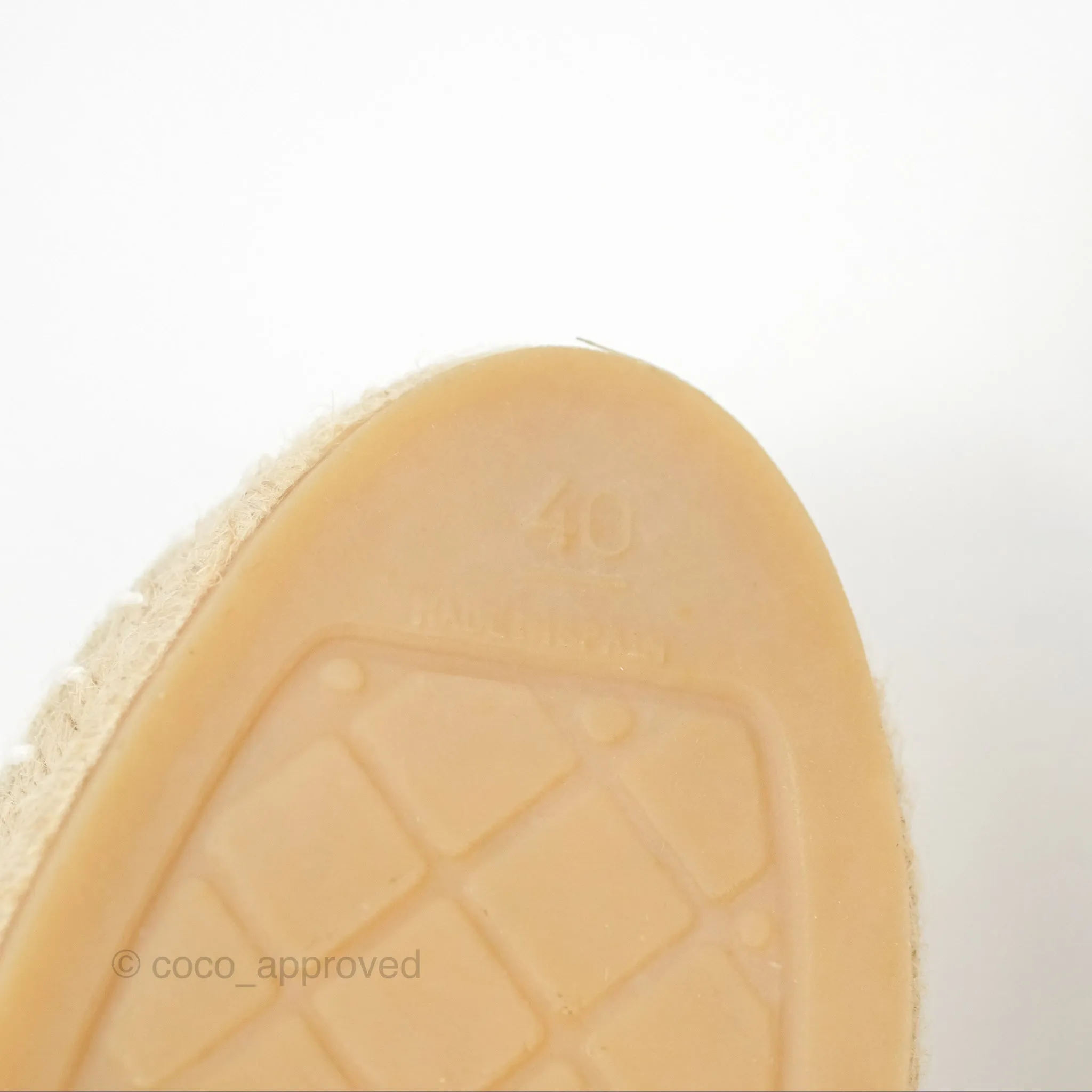 Chanel Espadrilles Beige White Size 40