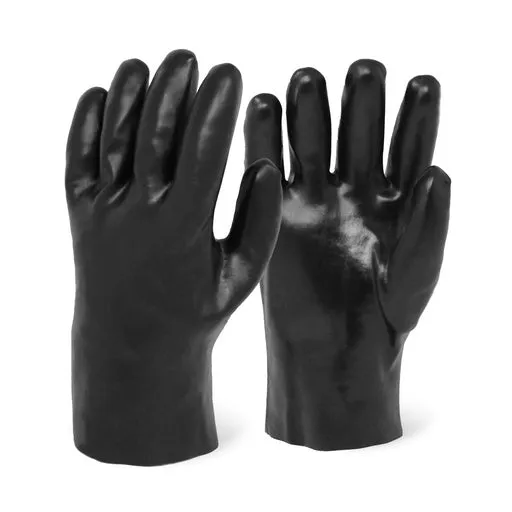Chemical Resistant PVC Glove - 10" Black Smooth Finish
