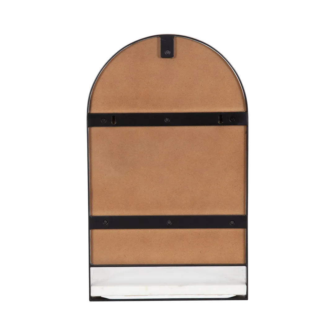 Cielo with Shelves Wall Mirror Joss & Main Size: 34" x 20" Finish: Black/White