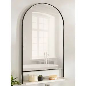 Cielo with Shelves Wall Mirror Joss & Main Size: 34" x 20" Finish: Black/White