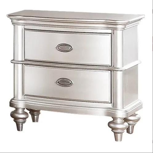 Classic Bedroom Elegant Nightstand Beige White Finish Or Antique