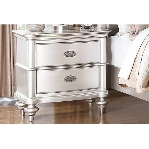 Classic Bedroom Elegant Nightstand Beige White Finish Or Antique