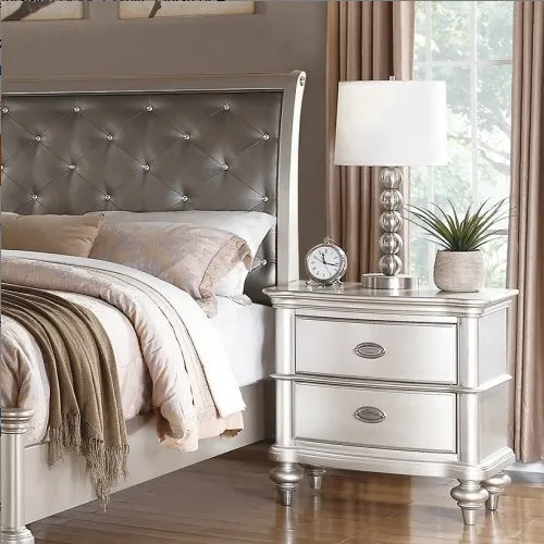 Classic Bedroom Elegant Nightstand Beige White Finish Or Antique