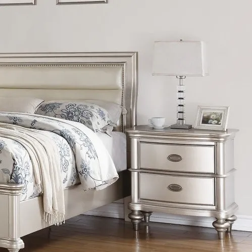 Classic Bedroom Elegant Nightstand Beige White Finish Or Antique