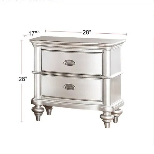 Classic Bedroom Elegant Nightstand Beige White Finish Or Antique