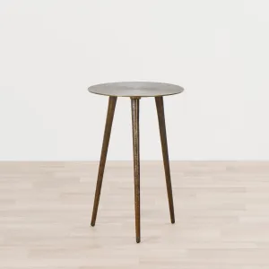 Cleo Side Table - Tall - Antique Brass