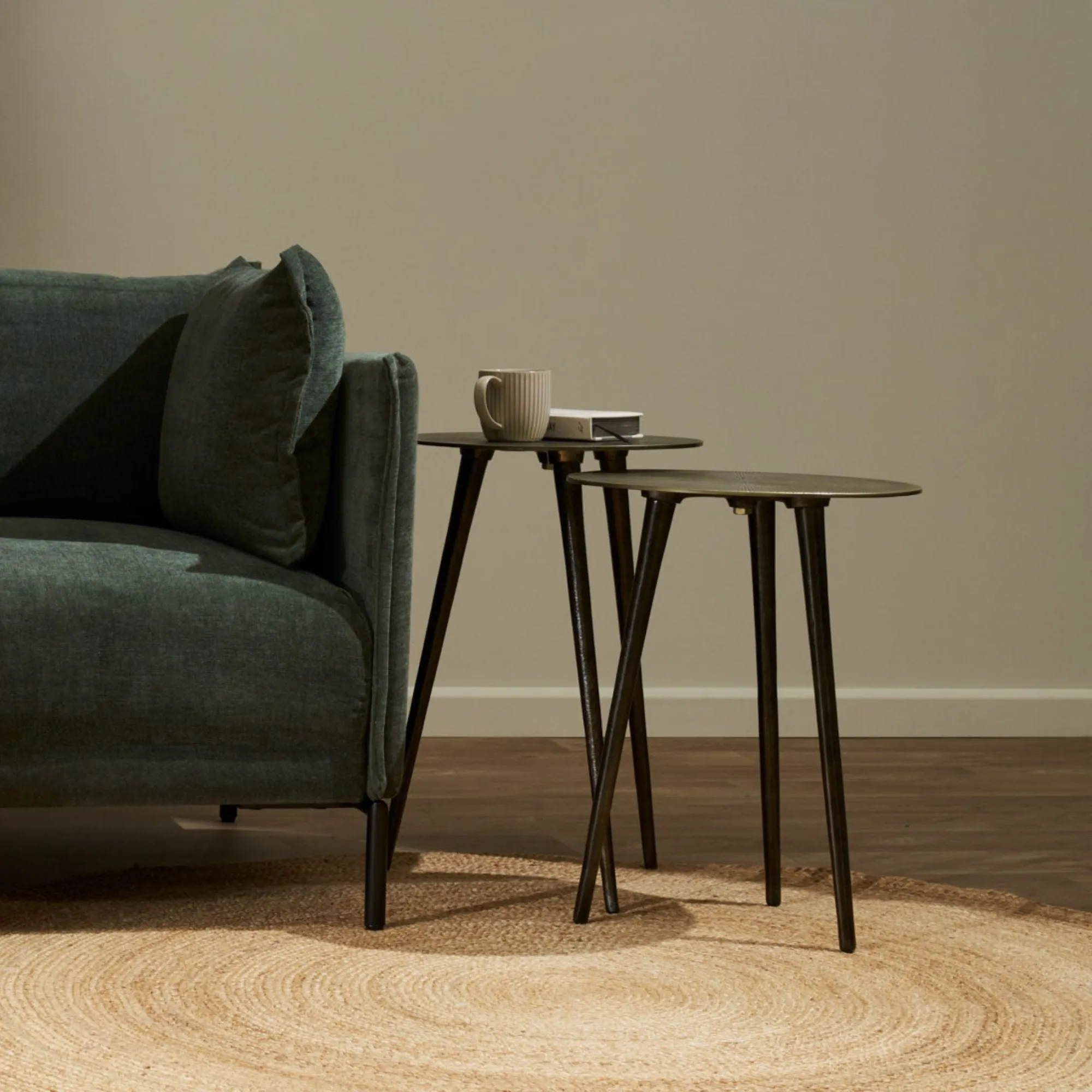Cleo Side Table - Tall - Antique Brass