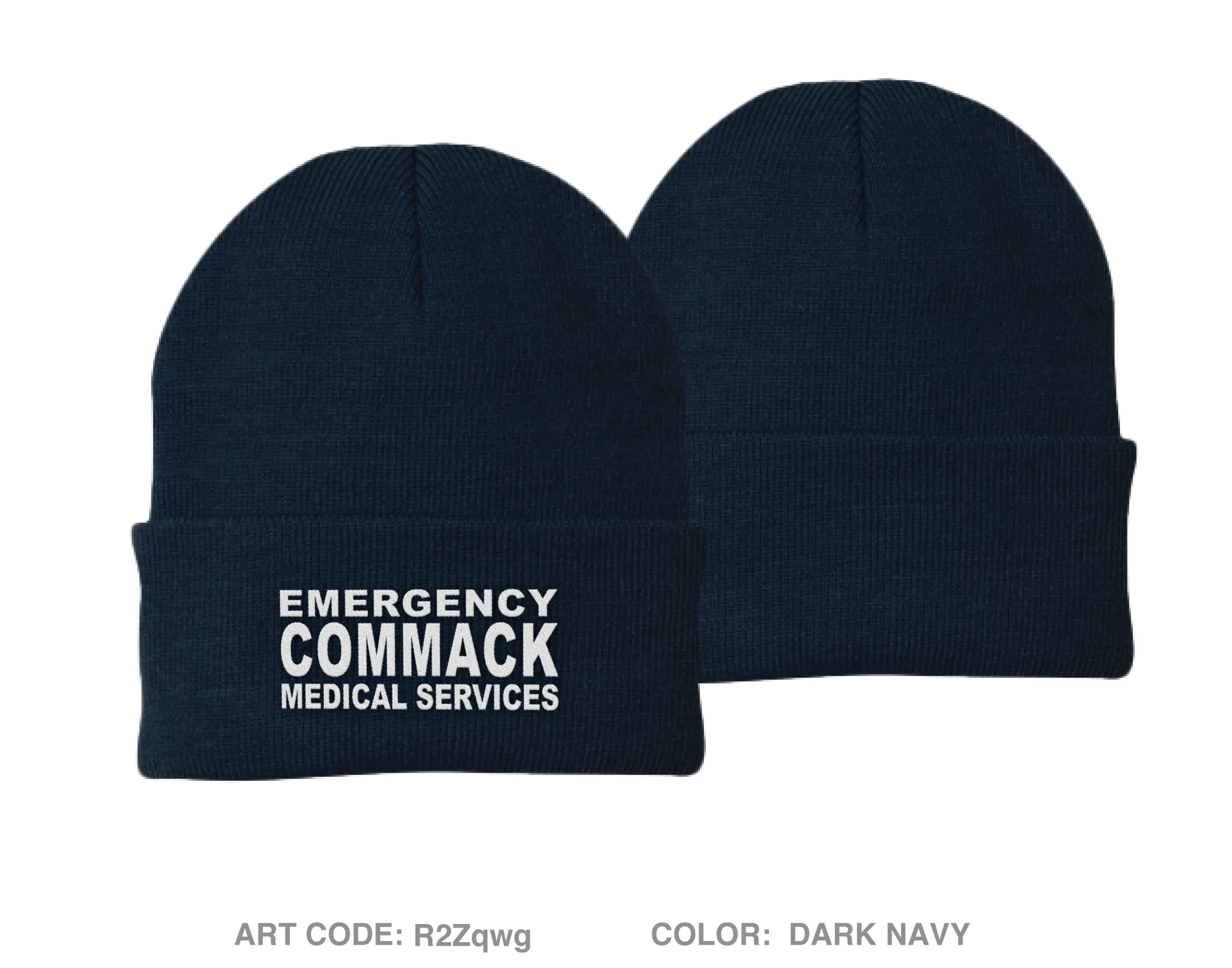 Commack Ambulance Embroidered Knit Beanie - R2Zqwg