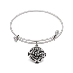 Compass, Bangle Antique Silver Color Finish