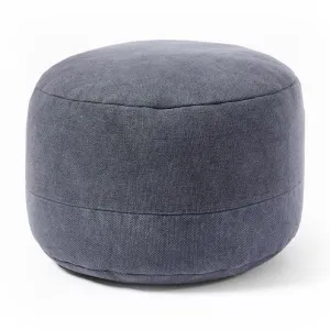 Cotton Canvas Round Pouf