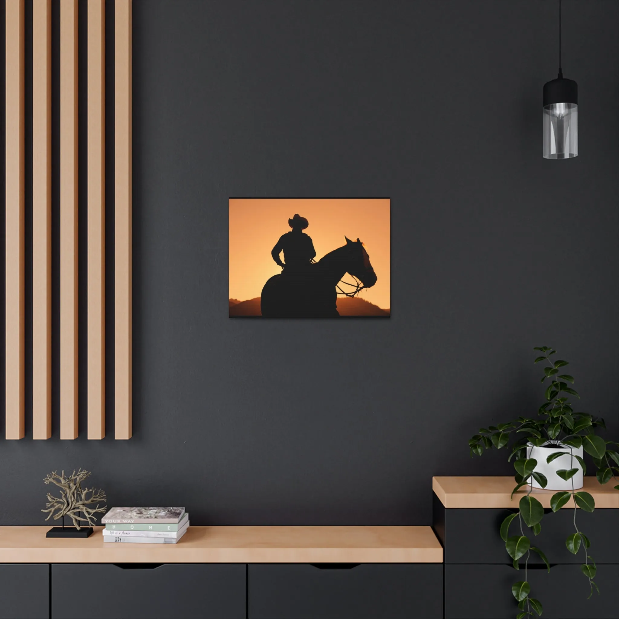 Cowboy Sunset Canvas Gallery Wraps