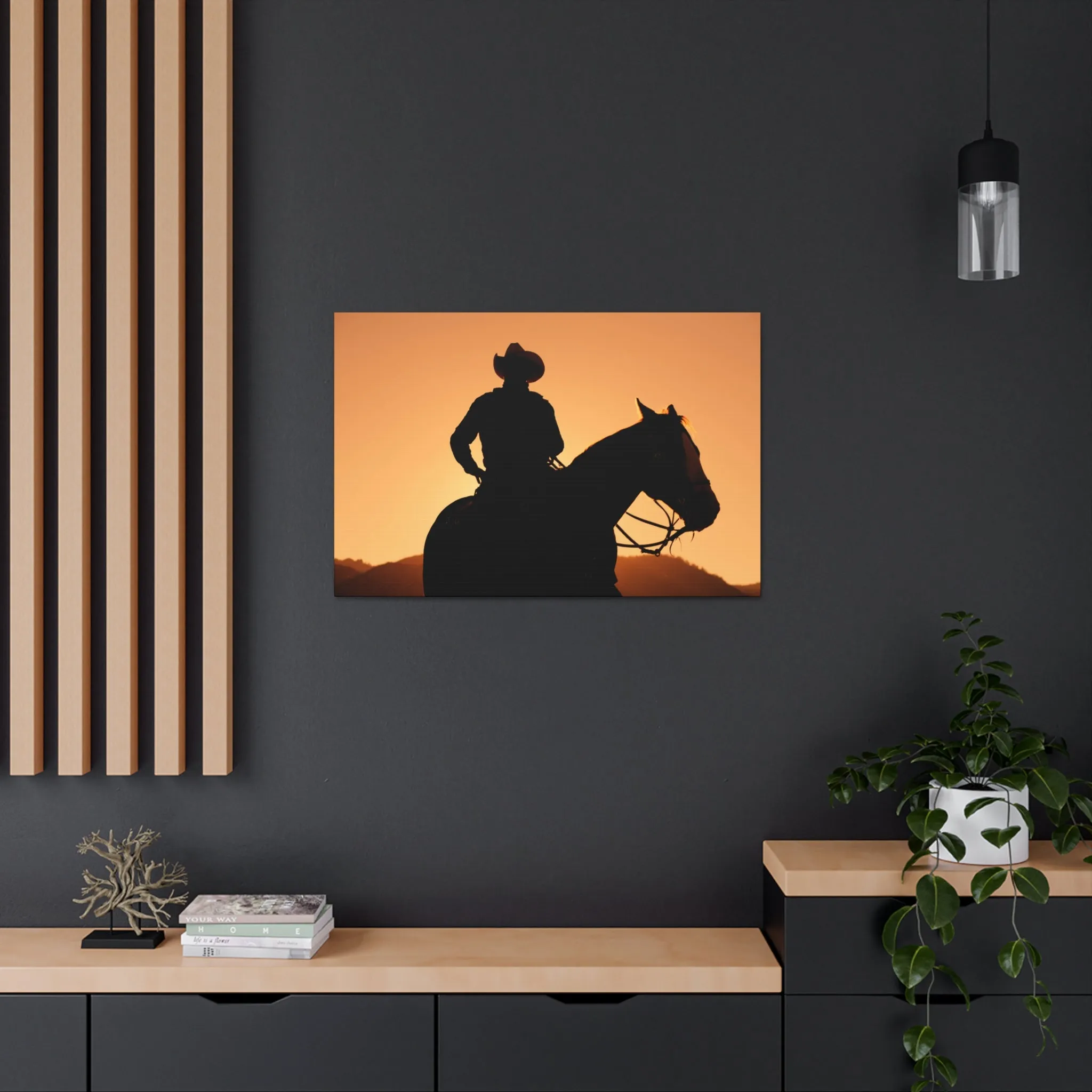 Cowboy Sunset Canvas Gallery Wraps