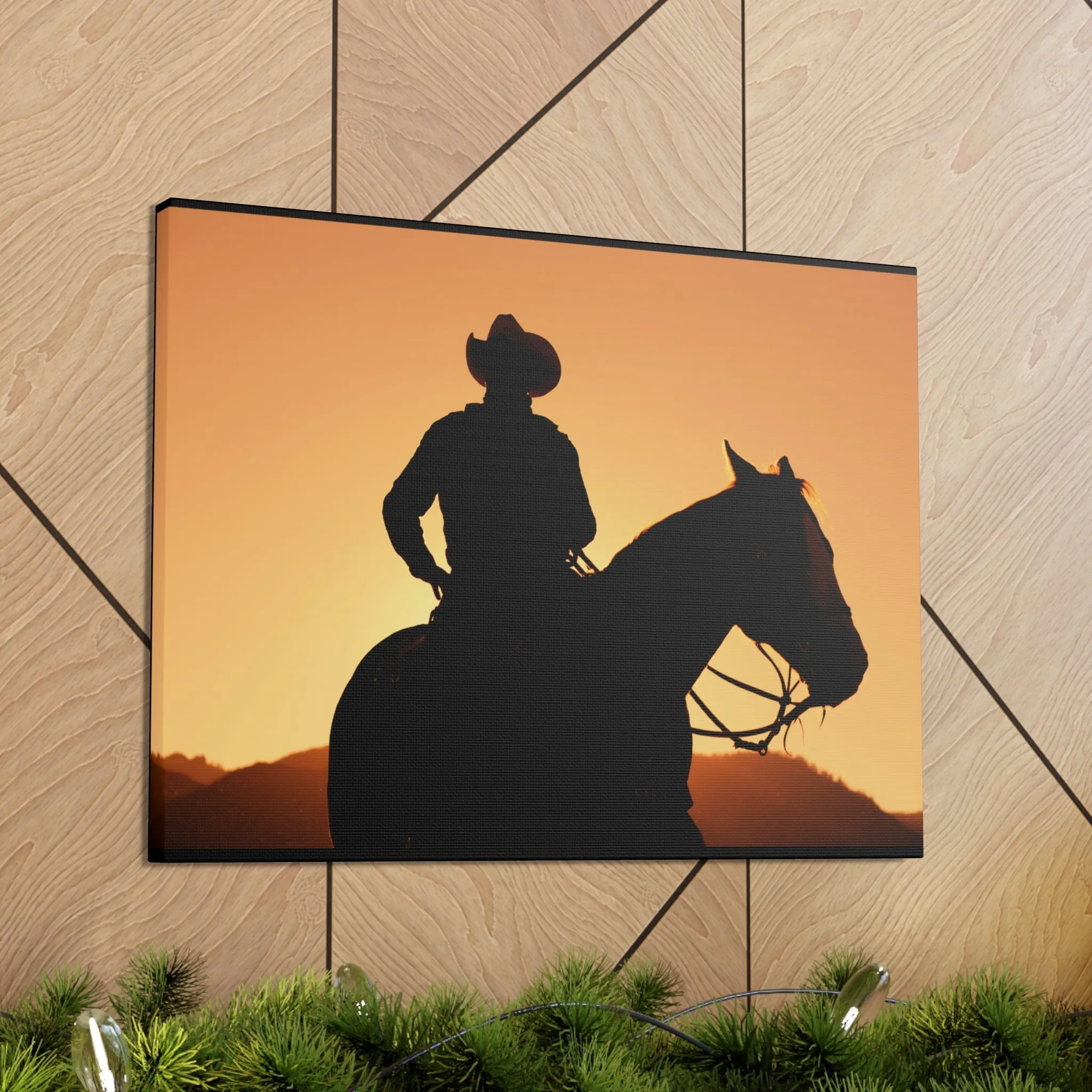 Cowboy Sunset Canvas Gallery Wraps