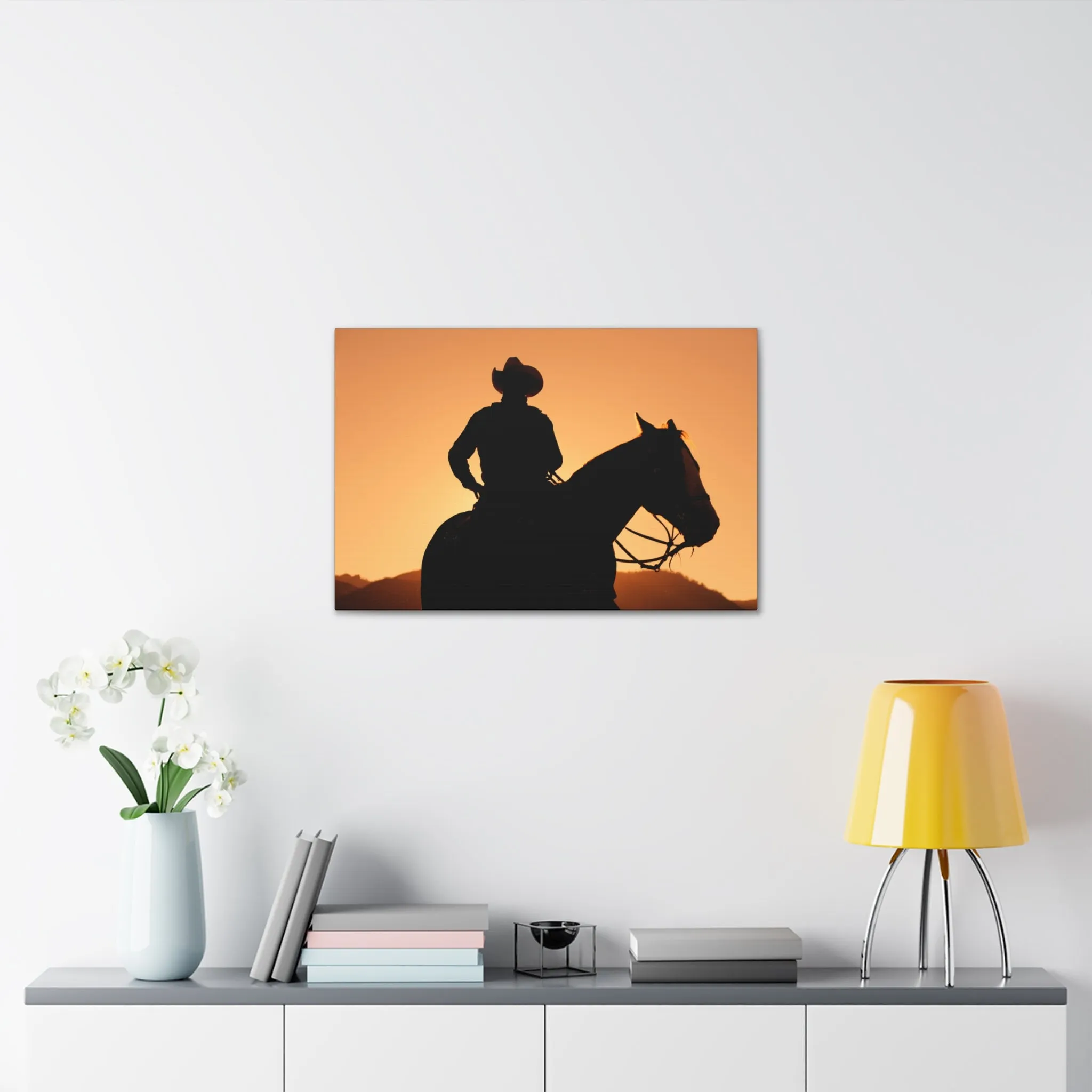 Cowboy Sunset Canvas Gallery Wraps