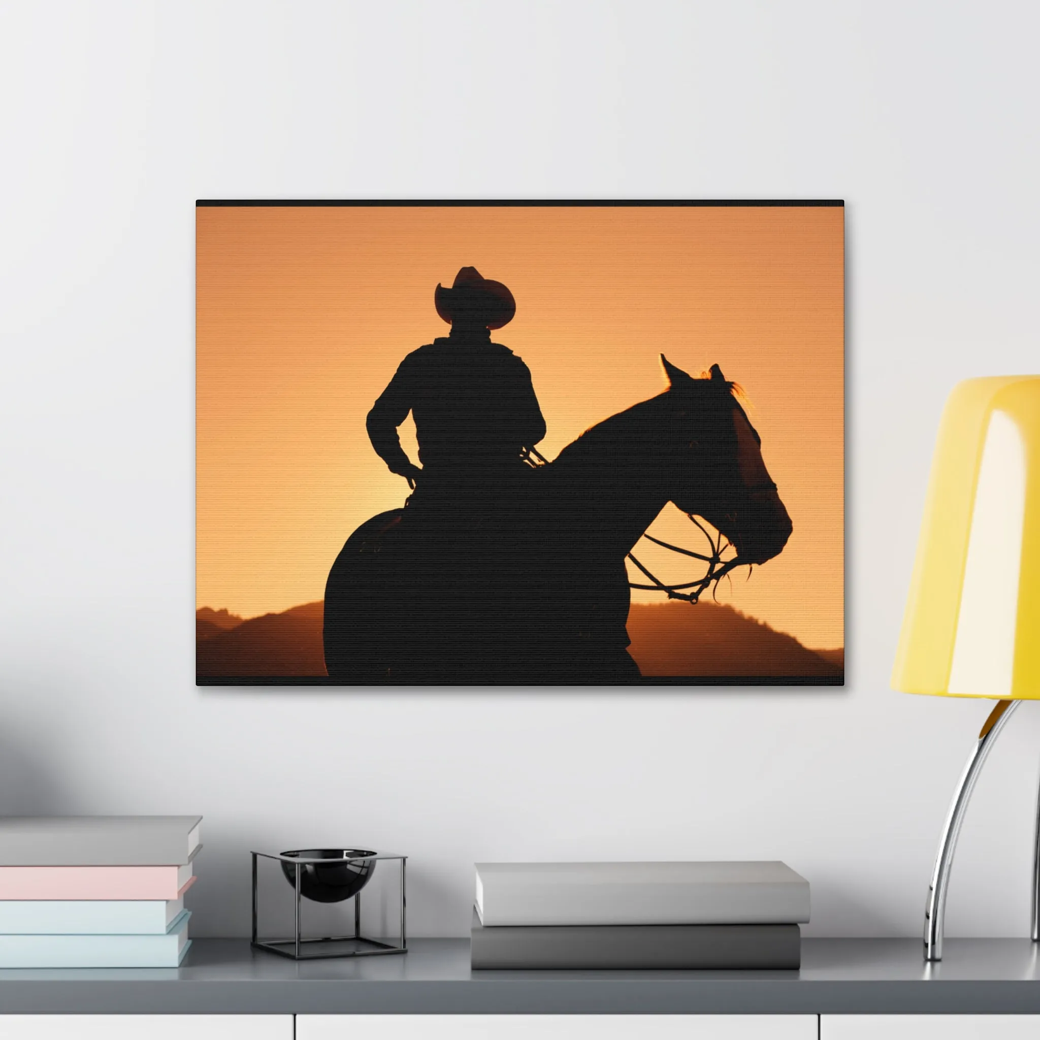 Cowboy Sunset Canvas Gallery Wraps