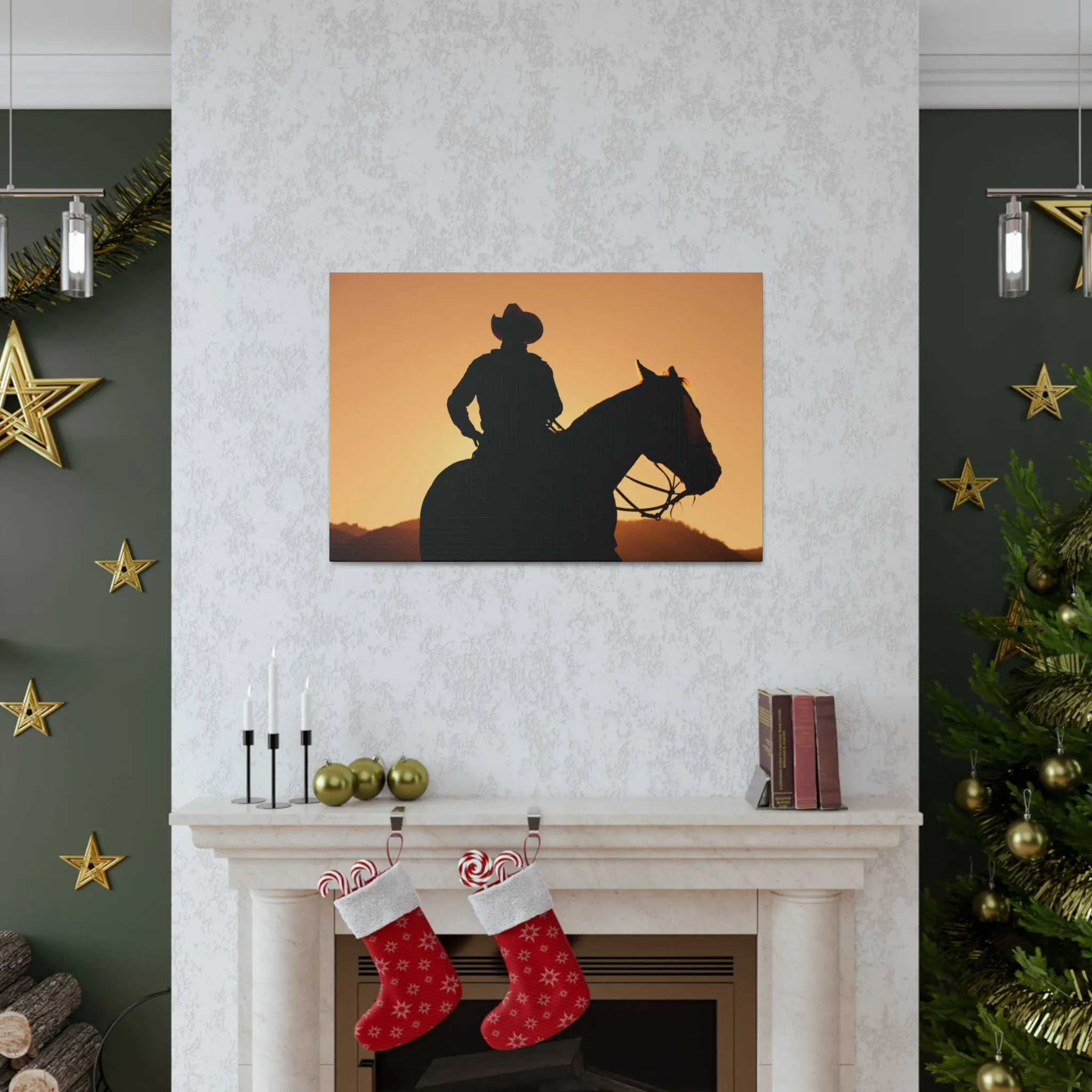Cowboy Sunset Canvas Gallery Wraps