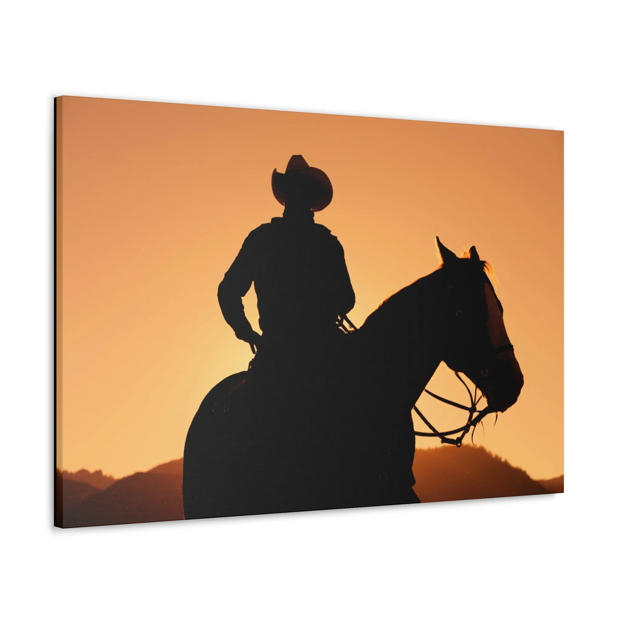 Cowboy Sunset Canvas Gallery Wraps