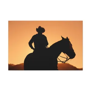 Cowboy Sunset Canvas Gallery Wraps