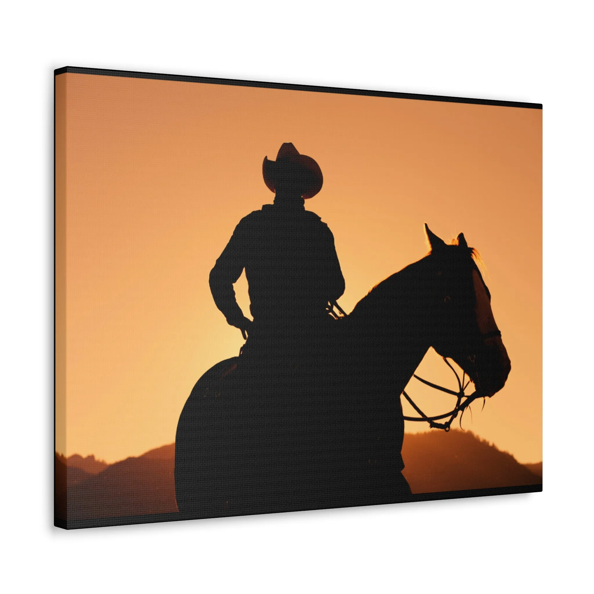 Cowboy Sunset Canvas Gallery Wraps
