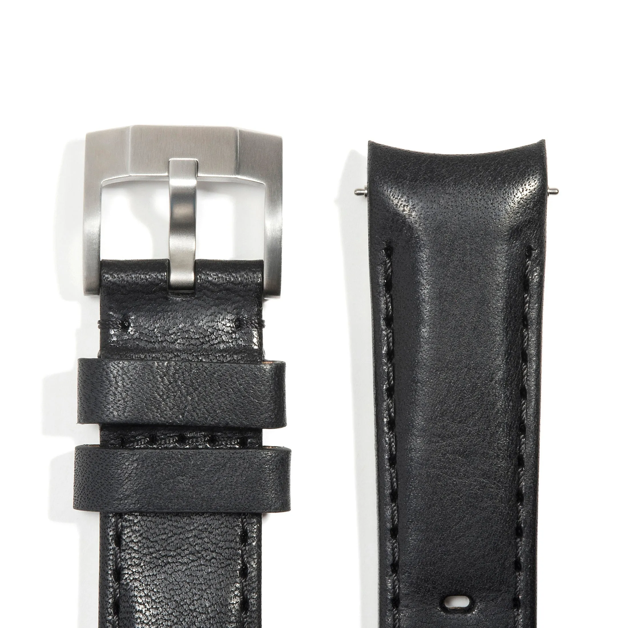 Curved End Leather Strap for Rolex GMT Master II Ceramic with Tang Buckle