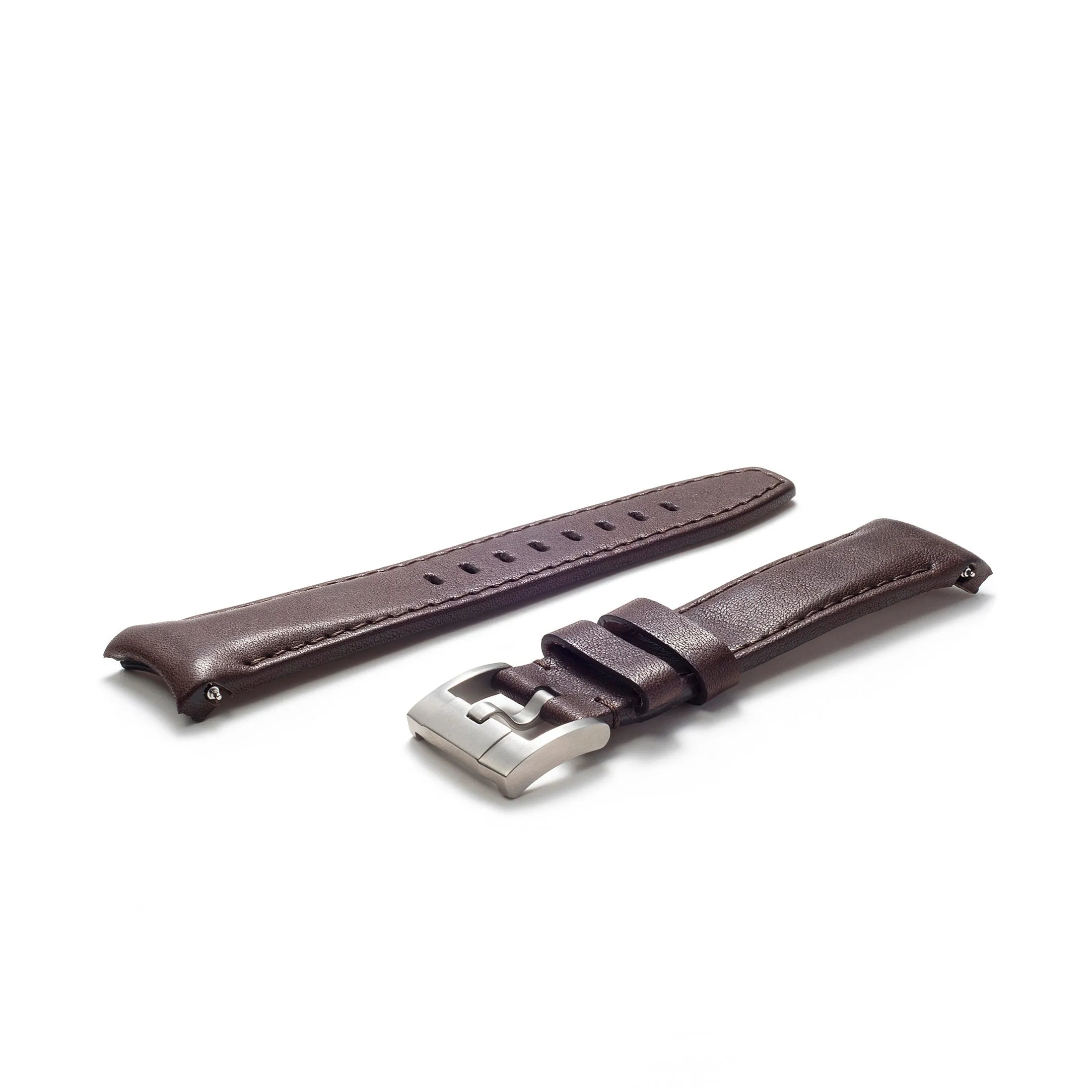 Curved End Leather Strap for Rolex GMT Master II Ceramic with Tang Buckle
