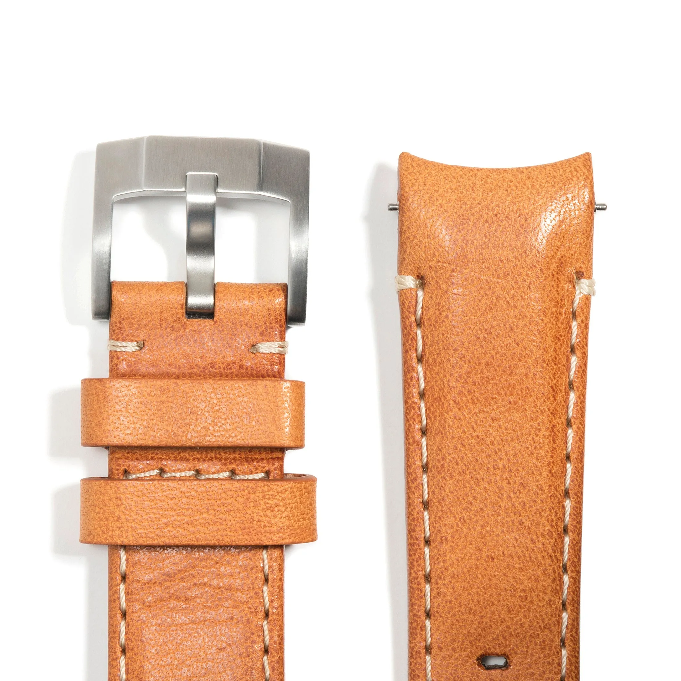 Curved End Leather Strap for Rolex GMT Master II Ceramic with Tang Buckle