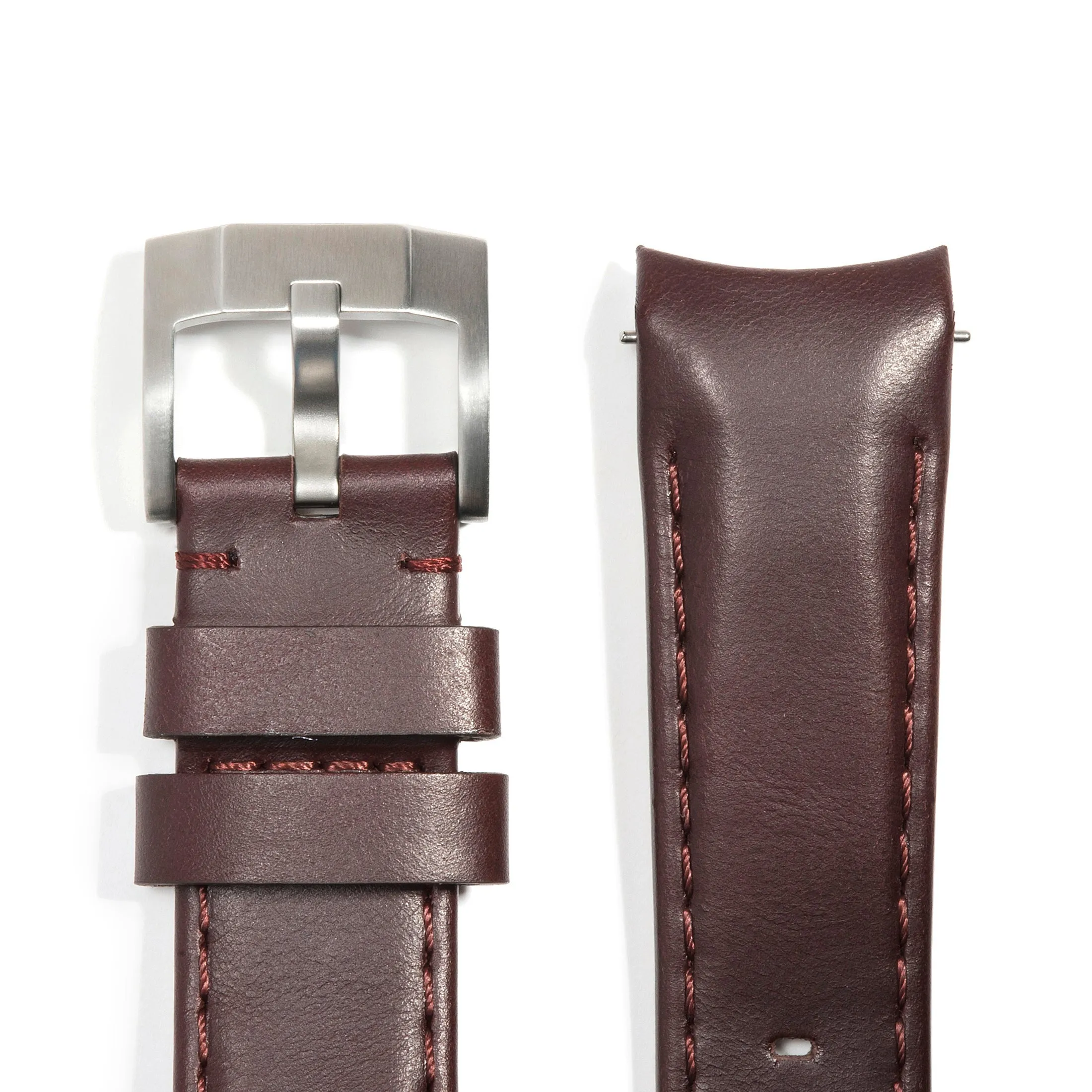 Curved End Leather Strap for Rolex GMT Master II Ceramic with Tang Buckle
